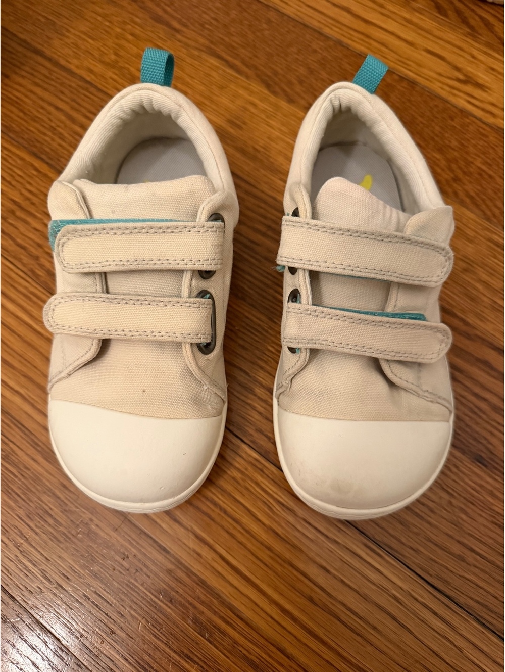Ten Little Beige Toddler Sneakers Size 12 with Velcro Straps